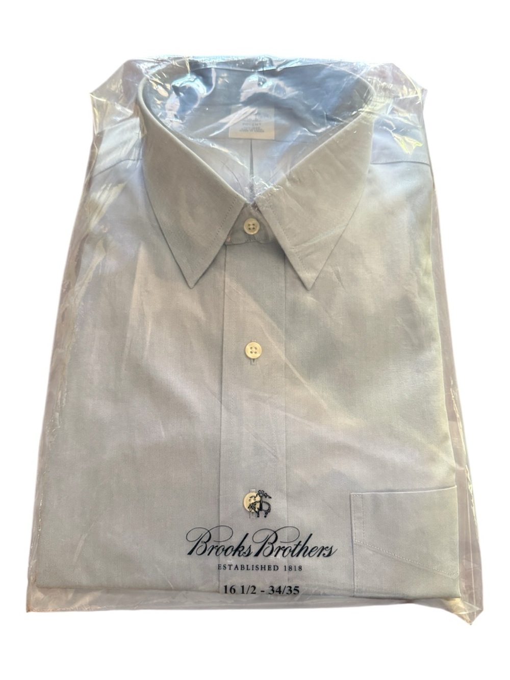 Brooks Brothers Men's Regent Non-Iron Pale Blue Point-Collar Dress Shirt